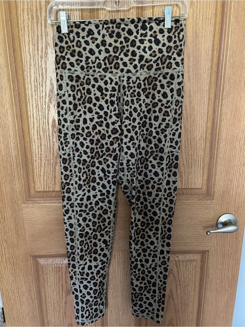 Colorfulkoala Leopard Print High-Waist Leggings - Taupe & Black- New